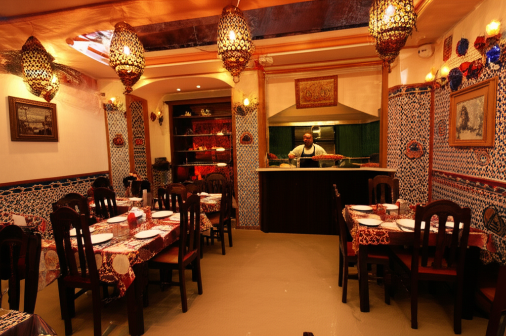 Geleneksel Gaziantep restoranı iç mekanı